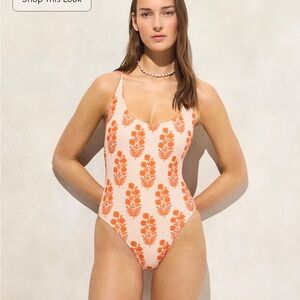 NWT SZ Blockprints X J Crew Scoopneck One Piece Sz 8